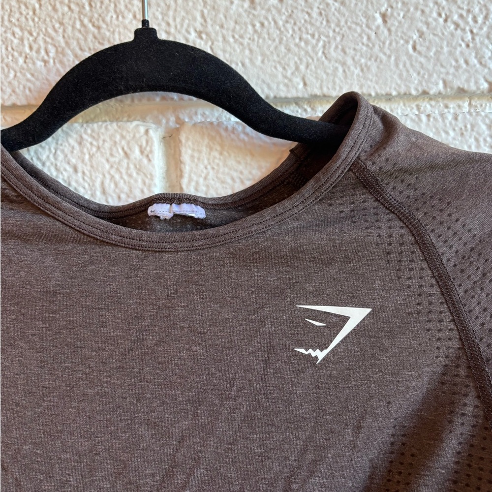 Gymshark Brown Long Sleeve Cropped Top